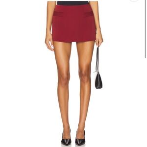 Lovers + Friends Deep Red Skirt